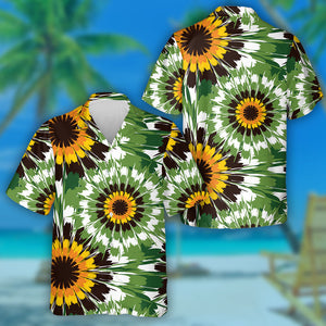Beautiful Background With Green And Yellow Paint Tie Dye Hawaiian Shirt, Hawaiian Shirt Gift, Christmas Gift