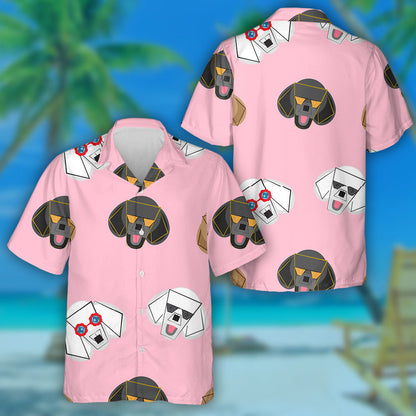 Madra Poodle Cartúin Cool Ar Dheilbhíní Madra Bándearg Léine Haváís, Bronntanas Léine Haváíais, Bronntanas Nollag