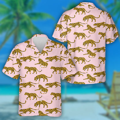 Exotic With Abstract Silhouettes Of Leopards Hawaiian Shirt,Hawaiian Shirt Gift, Christmas Gift