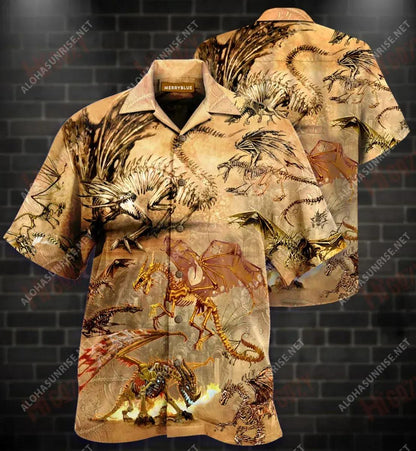 Dragons Are Undying Unisex Short Sleeve Shirt Ocean Tropical Shirts Custom Hawaiian Shirts Hawaiian Shirt Pattern_Hawaiian Shirt Gift, Christmas Gift