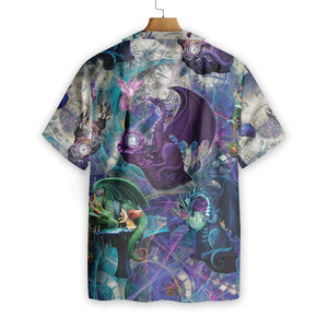 World Of Mythology Dragon Background Hawaiian Shirt, Hwaiian For Gift