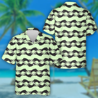 Silhouettes Of Wolf Attacks Horizontal Waves Hawaiian Shirt,Hawaiian Shirt Gift, Christmas Gift