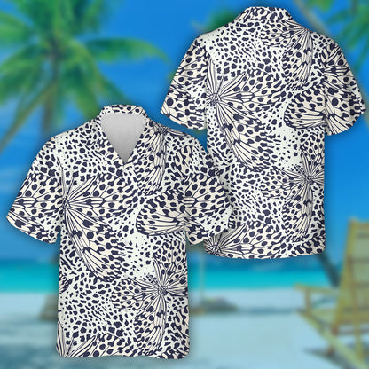 Butterfly On Leopard In Vintage Style Hawaiian Shirt, Hawaiian For Gift