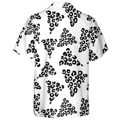 Liopard Fiáin na hAfraice Le Triantáin Léine Haváís Dubh Agus Bán, Bronntanas Léine Haváíais, Bronntanas Nollag