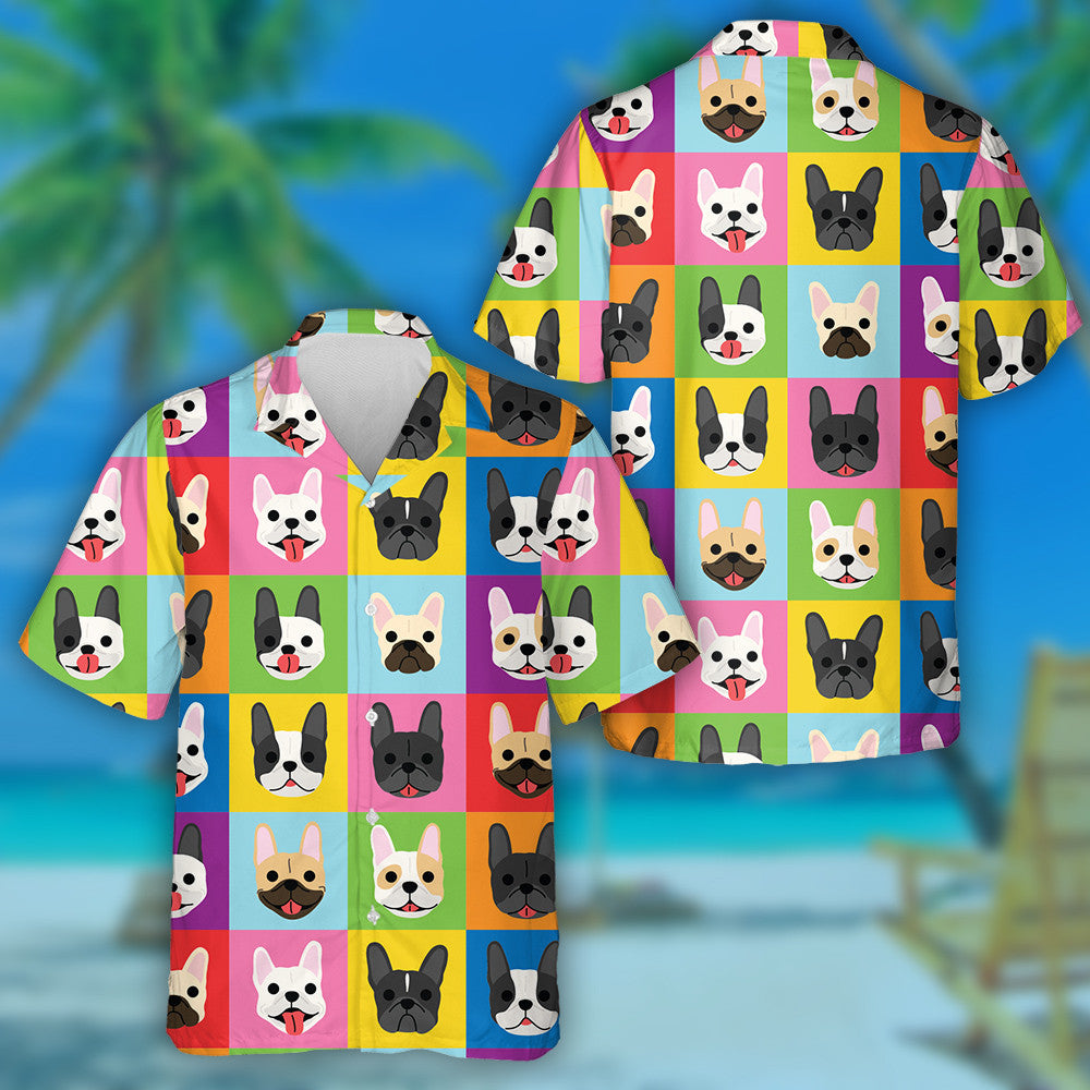 Colorful French Bulldog Pop Art Style Hawaiian Shirt, Hawaiian Shirt Gift, Christmas Gift
