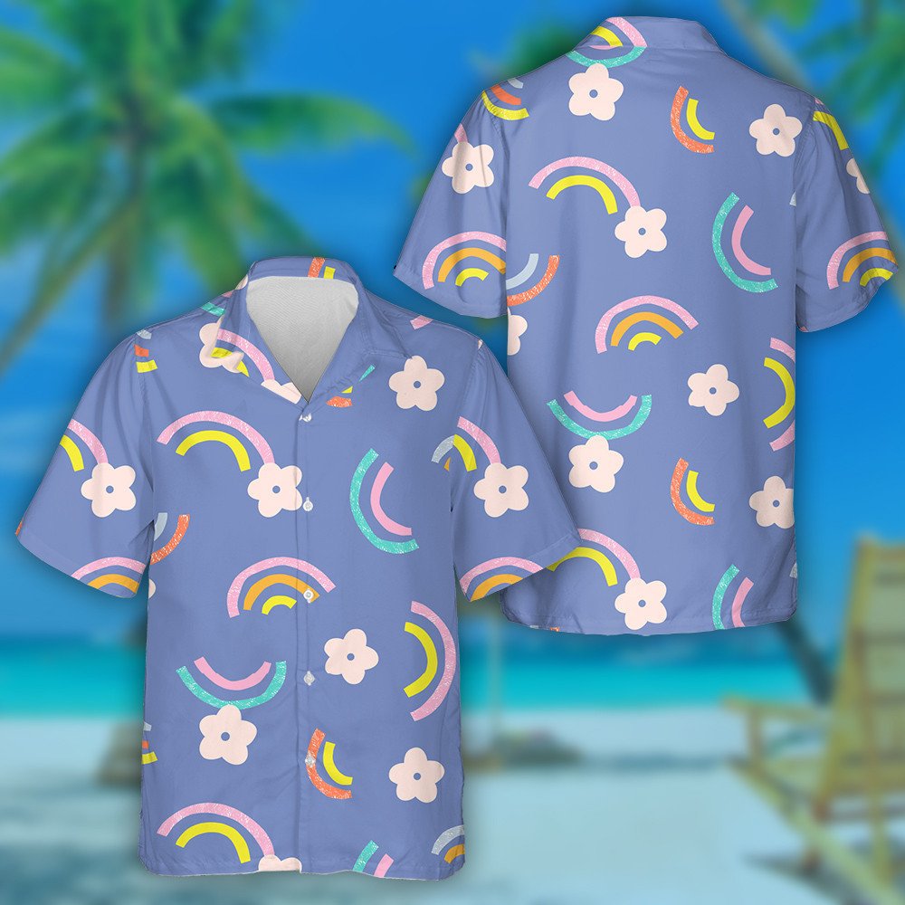 Cúlra Hippie Sícideileach le Bláthanna ar Dhearadh Bán Léine Haváís, Bronntanas Léine Haváís, Bronntanas Nollag