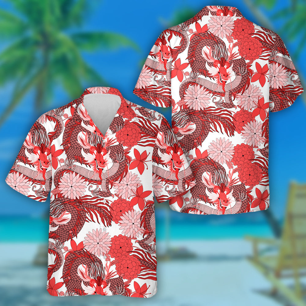 Fan agus Bláthanna Dragon Fantasy Sínis Léine Haváís, Bronntanas Léine Haváise, Bronntanas Nollag