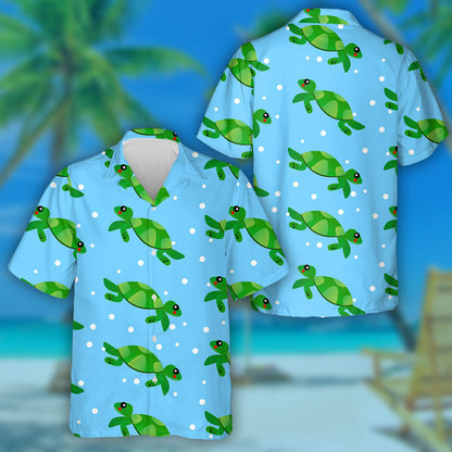 Turtle Corals Shells And Fishes In The Sea Hawaiian Shirt, Hawaiian Shirt Gift, Christmas Gift