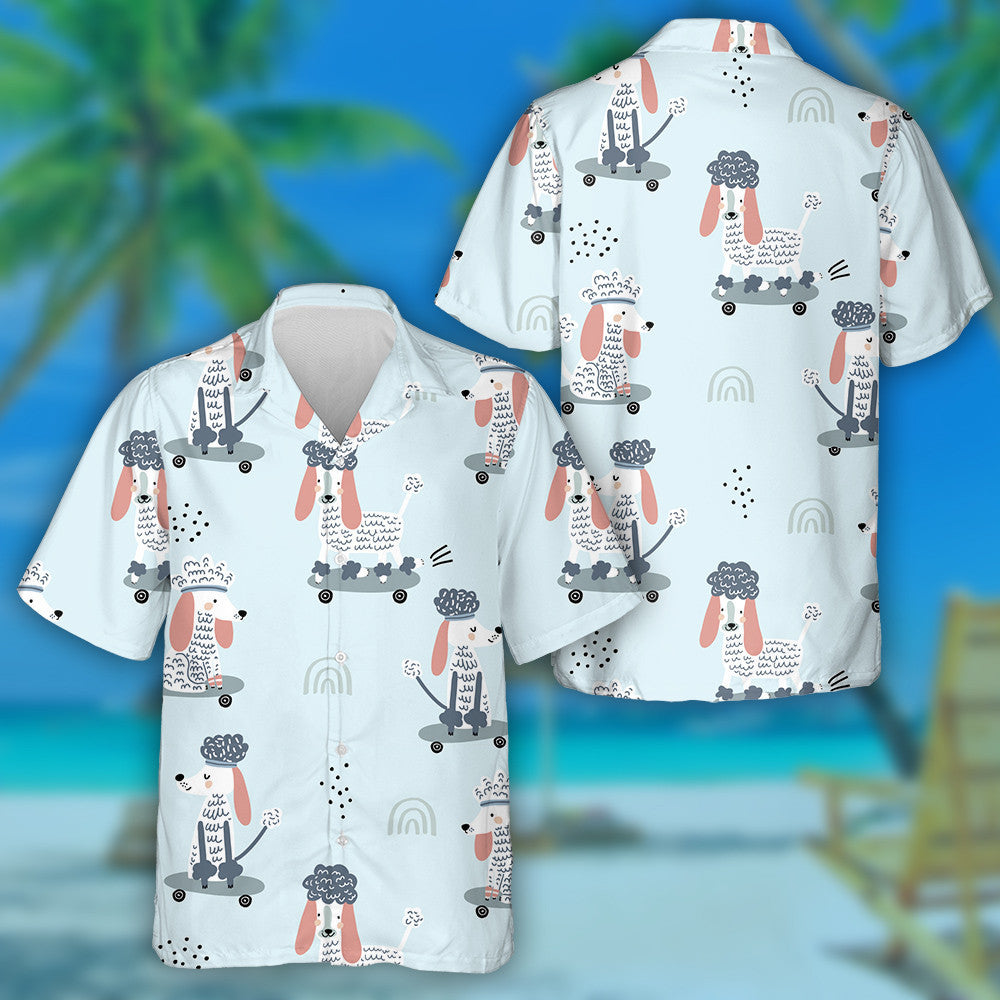 Funny Multicolored Puppies Dogs In Cartoon Background Hawaiian Shirt, Hawaiian Shirt Gift, Christmas Gift