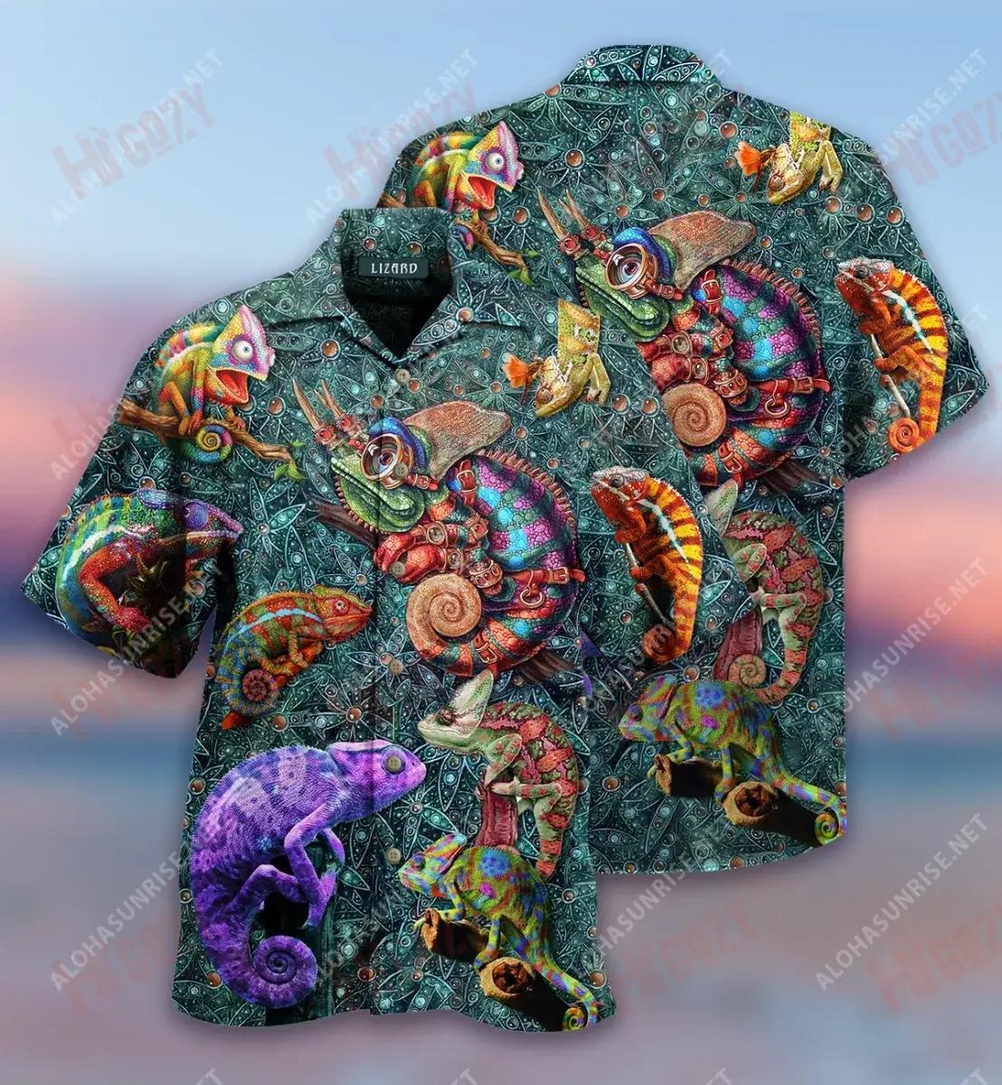 Is breá liom Lizards Freakin, Ceart go leor Léine Haváís Caitheamh aimsire Gearr Muinchille Oirbheartaíochta Haváis Patrún Léine Haváís, Bronntanas Léine Haváís, Bronntanas Nollag