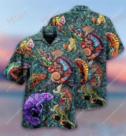 Is breá liom Lizards Freakin, Ceart go leor Léine Haváís Caitheamh aimsire Gearr Muinchille Oirbheartaíochta Haváis Patrún Léine Haváís, Bronntanas Léine Haváís, Bronntanas Nollag