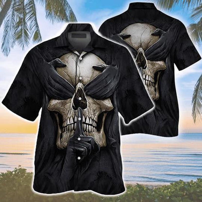 Silence Tattoo Skull Art Horror Themed Hawaiian Shirt,Hawaiian Shirt Gift, Christmas Gift