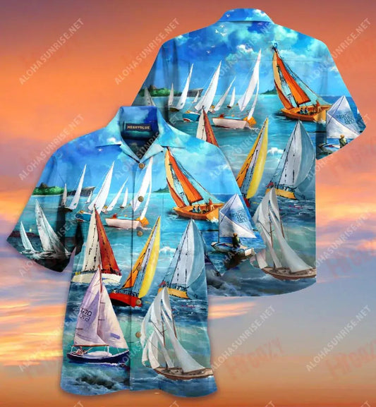 Ardaigh na Seolta Chun Gabháil na Gaoithe Léine Gearr Muinchille Unisex Aigéan T Léinte Haváís Na Léinte Haváís is Fearr Patrún Léine Haváís, Bronntanas Léine Haváís, Bronntanas Nollag