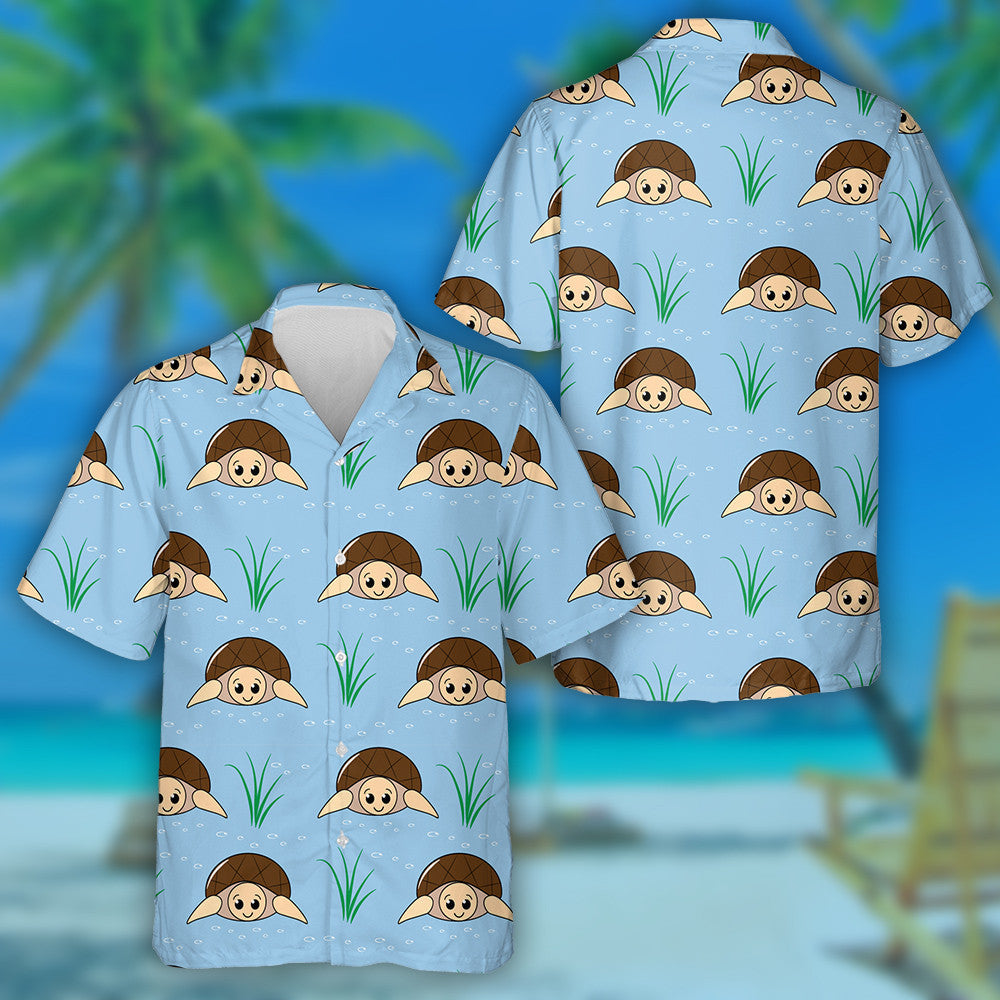 Face Of Funny Turtle In Water Hawaiian Shirt,Hawaiian Shirt Gift, Christmas Gift