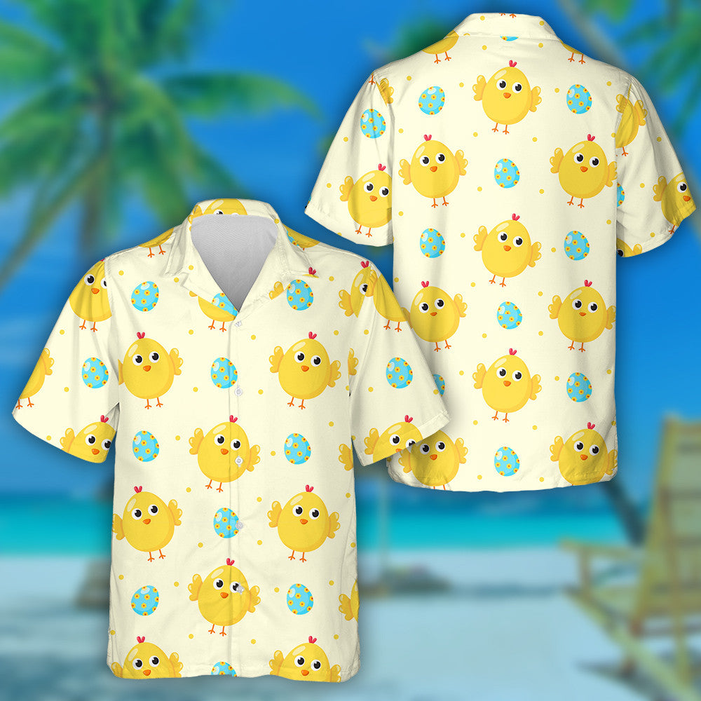Baby Cute Yellow Chicken And Easter Egg Hawaiian Shirt, Hawaiian Shirt Gift, Christmas Gift