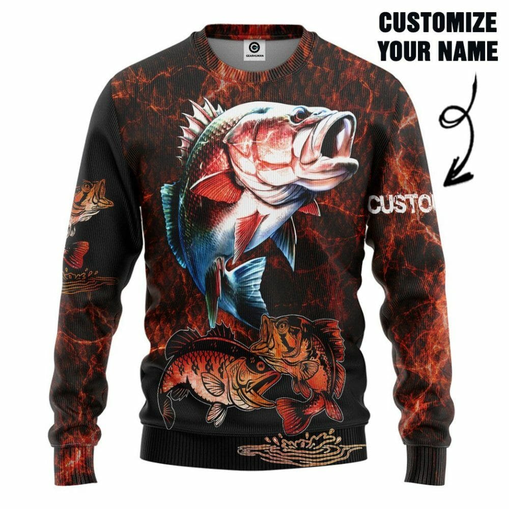 3D Fishing Custom Name Tshirt Hoodie Apparel