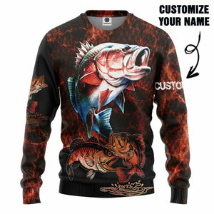 3D Fishing Custom Name Tshirt Hoodie Apparel