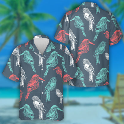 Miontas Dearg agus Éan Bán ar Chúlra Gorm Léine Haváís, Bronntanas Léine Haváíais, Bronntanas Nollag