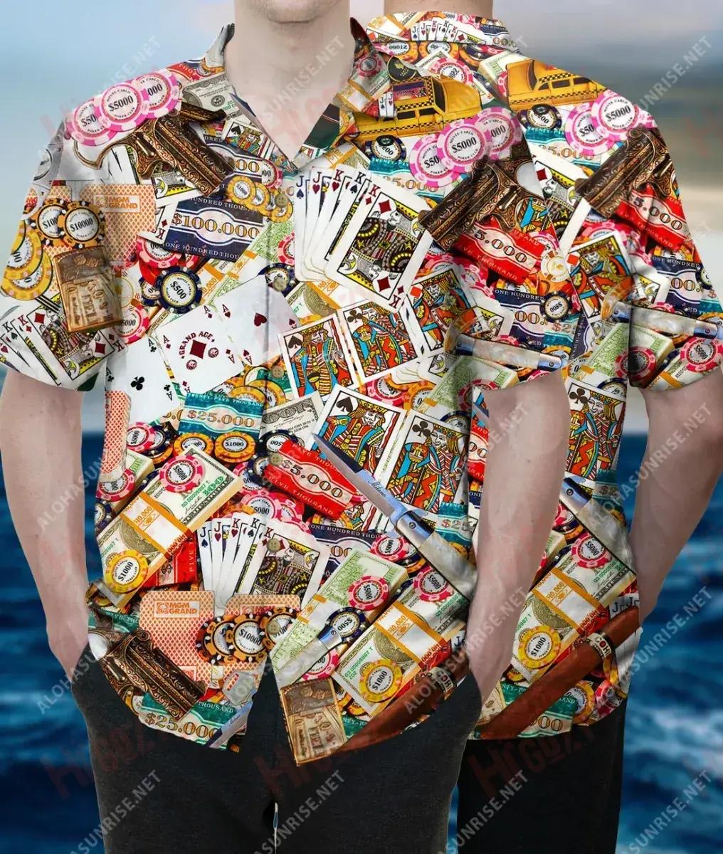 I'M Just Here For The Card Unisex Short Sleeve Shirt Ocean Hawaiian T Shirts Tactical Hawaiian Shirt Funny Hawaiian Shirts, Hawaiian Shirt Gift, Christmas Gift