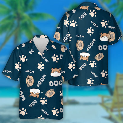 Funny Dogs With Hearts Text And Pets Hawaiian Shirt, Hawaiian Shirt Gift, Christmas Gift
