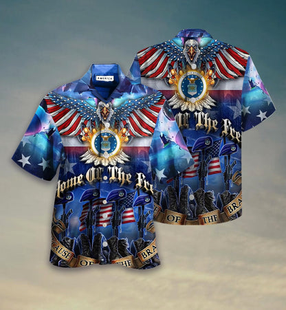 Blue Eagle Theme Pretty Ornamental Hawaiian Shirt, Hawaiian For Gift