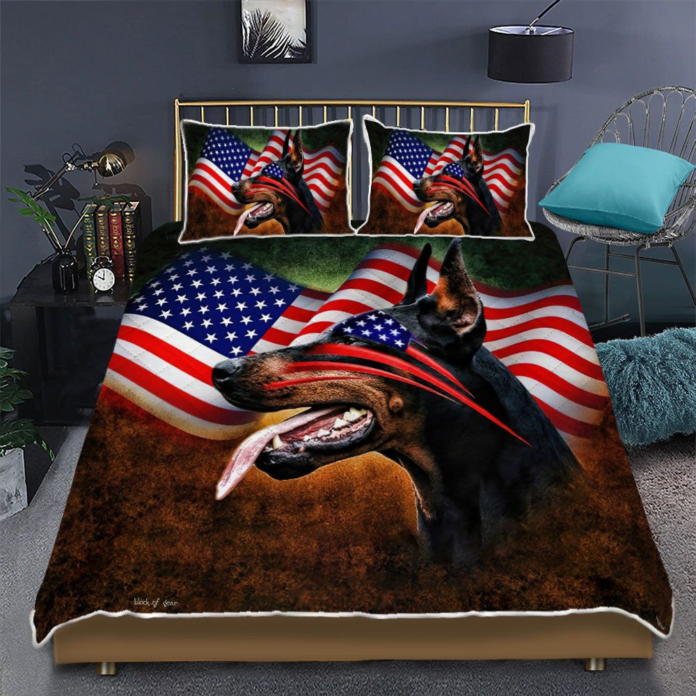 Doberman Pinscher Leapa Cuilt Madraí Meiriceánach Socraigh Leapa Leapa Leapa 3D, Leapa Bronntanas Nollag, Leapa Leapa Nollag