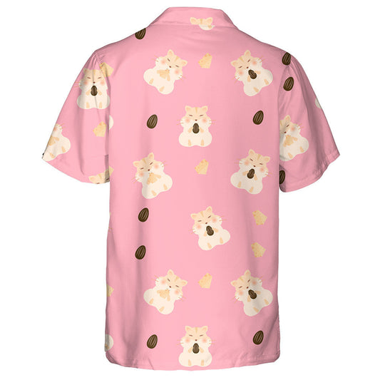 Hamster Ith Im Le Síolta Lus na Gréine ar Chúlra Bándearg Léine Haváís, Bronntanas Léine Haváís, Bronntanas Nollag