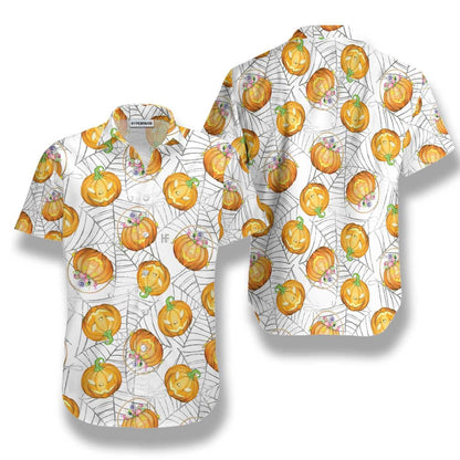 Candy Pumpkin Oíche Shamhna Ar Ghréasán Damhán alla Léine Haváíais Dhrámaíochta, Bronntanas Léine Haváíais, Bronntanas Nollag