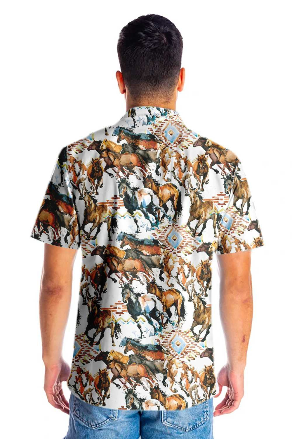 Capall Fiáin ag Rith Cool Le Uigeacht Treibhe Léine Haváís, Bronntanas Léine Haváíais, Bronntanas Nollag