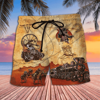 Cowboy Skull Combo Cream Pattern Hawaiian Shirt,Hawaiian Shirt Gift, Christmas Gift