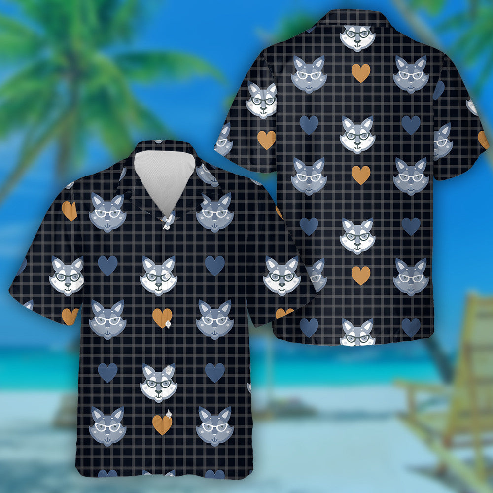 Hipster Le Mac Tíre i Gloiní Ar Sheiceáil Cúlra Dubh Léine Haváís, Bronntanas Léine Haváíais, Bronntanas Nollag