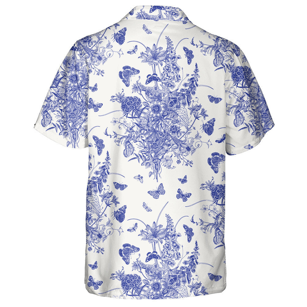 Theme Victorian Bouquet And Butterflies In Garden Hawaiian Shirt, Hawaiian Shirt Gift, Christmas Gift