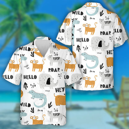 Dia duit Ainmhithe Sona Fiáin Sioráf Gorm Léine Haváís Cartún, Bronntanas Léine Haváís, Bronntanas Nollag