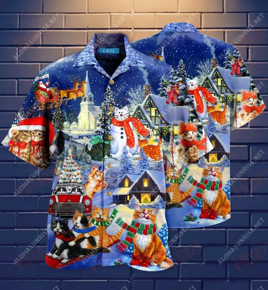 Cait Shona Fluffmas Léine Gearr haváís Muinchille Farraige Léinte Haváís is Fearr Léinte Greannmhar Haváís, Bronntanas Léine Haváís, Bronntanas Nollag