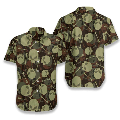 Patrún Míleata Cloigeann Agus Cnámh Dearadh Go hiontach Léine Haváís, Bronntanas Léine haváíais, Bronntanas Nollag