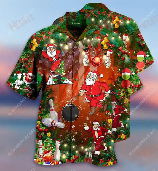 An bhfuil tú ag iarraidh Babhláil Aonair Le Daidí na Nollag Léine Gearr Haváís Muinchille Aigéin Léinte Haváís Saincheaptha Léinte Haváís do Mhná, Bronntanas Léine Haváís, Bronntanas Nollag