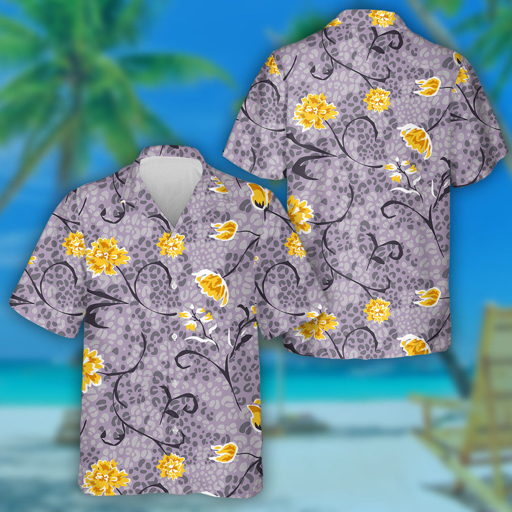 Liopard Fiáin na hAfraice Le Móitíf Dúlra an tSamhraidh Léine Haváís, Bronntanas Léine Haváís, Bronntanas Nollag