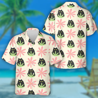 Simple Funny Cat Flower And Plant Hawaiian Shirt,Hawaiian Shirt Gift, Christmas Gift