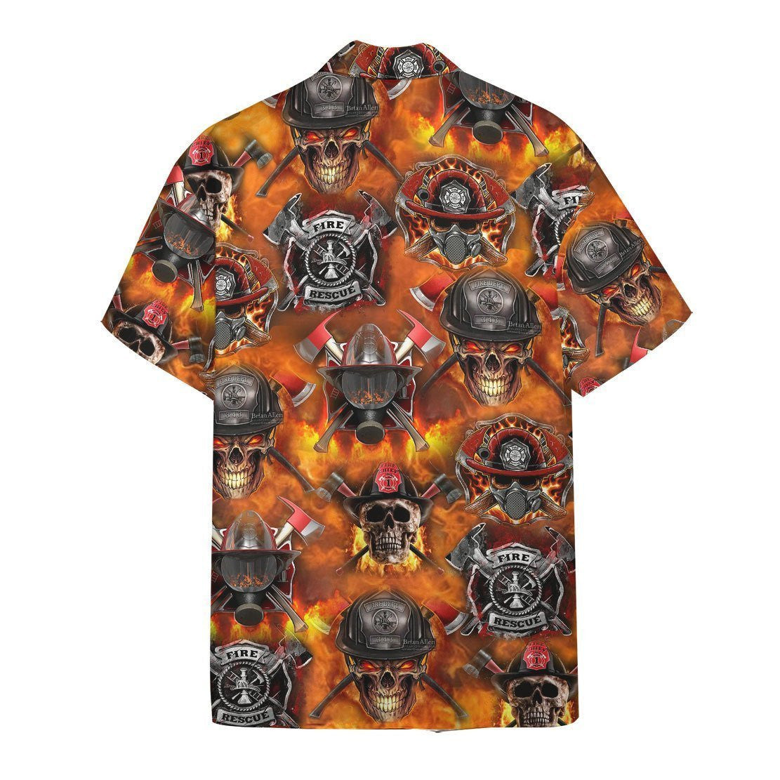 Firefighter And Fire Crazy Ornamental Hawaiian Shirt,Hawaiian Shirt Gift, Christmas Gift