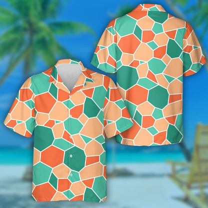 Hand Drawn Colorful Doodle Turtle Shell Hawaiian Shirt, Hawaiian Shirt Gift, Christmas Gift