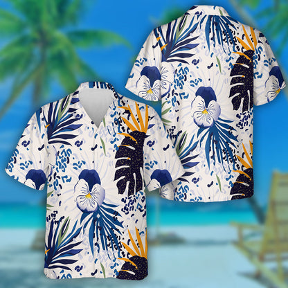 Modern Exotic Jungle Plants With Leopard Hawaiian ShirT,Hawaiian Shirt Gift, Christmas Gift