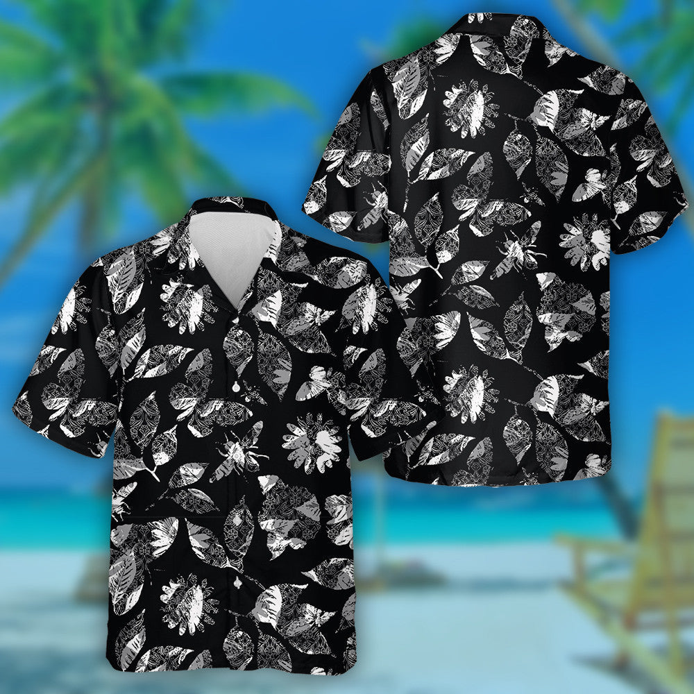 Natural Summer Abstract Florals Butterflies And Bee Hawaiian Shirt, Hawaiian Shirt Gift, Christmas Gift