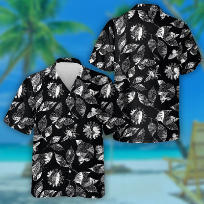 Natural Summer Abstract Florals Butterflies And Bee Hawaiian Shirt, Hawaiian Shirt Gift, Christmas Gift