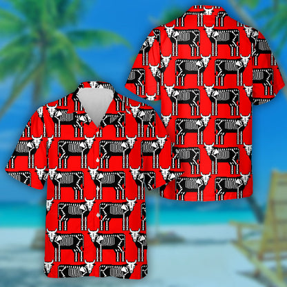 Ealaín picteilíní cnámharlaigh na mBó ar Léine Dearg Haváís, Bronntanas Léine Haváí, Bronntanas Nollag