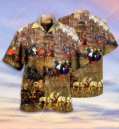 Dea-Chuimhne Sean, Londain Iompar Léine Muinchille Gearr Unisex Aigéan T Léinte Haváís Saincheaptha Léinte Haváís Léinte Haváís do Mhná, Bronntanais Léine Haváís, Bronntanas Nollag