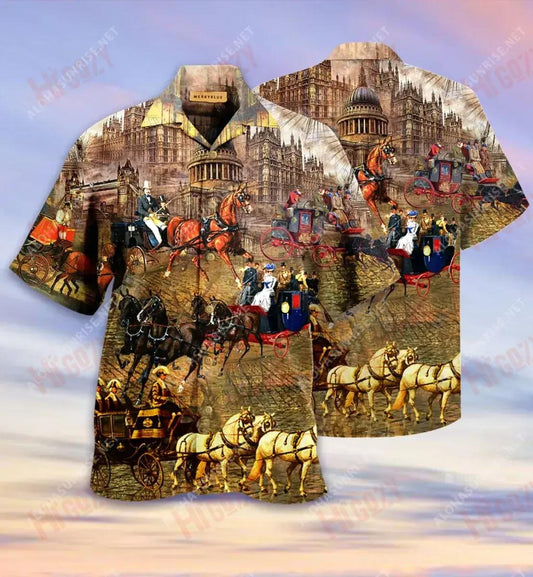 Dea-Chuimhne Sean, Londain Iompar Léine Muinchille Gearr Unisex Aigéan T Léinte Haváís Saincheaptha Léinte Haváís Léinte Haváís do Mhná, Bronntanais Léine Haváís, Bronntanas Nollag