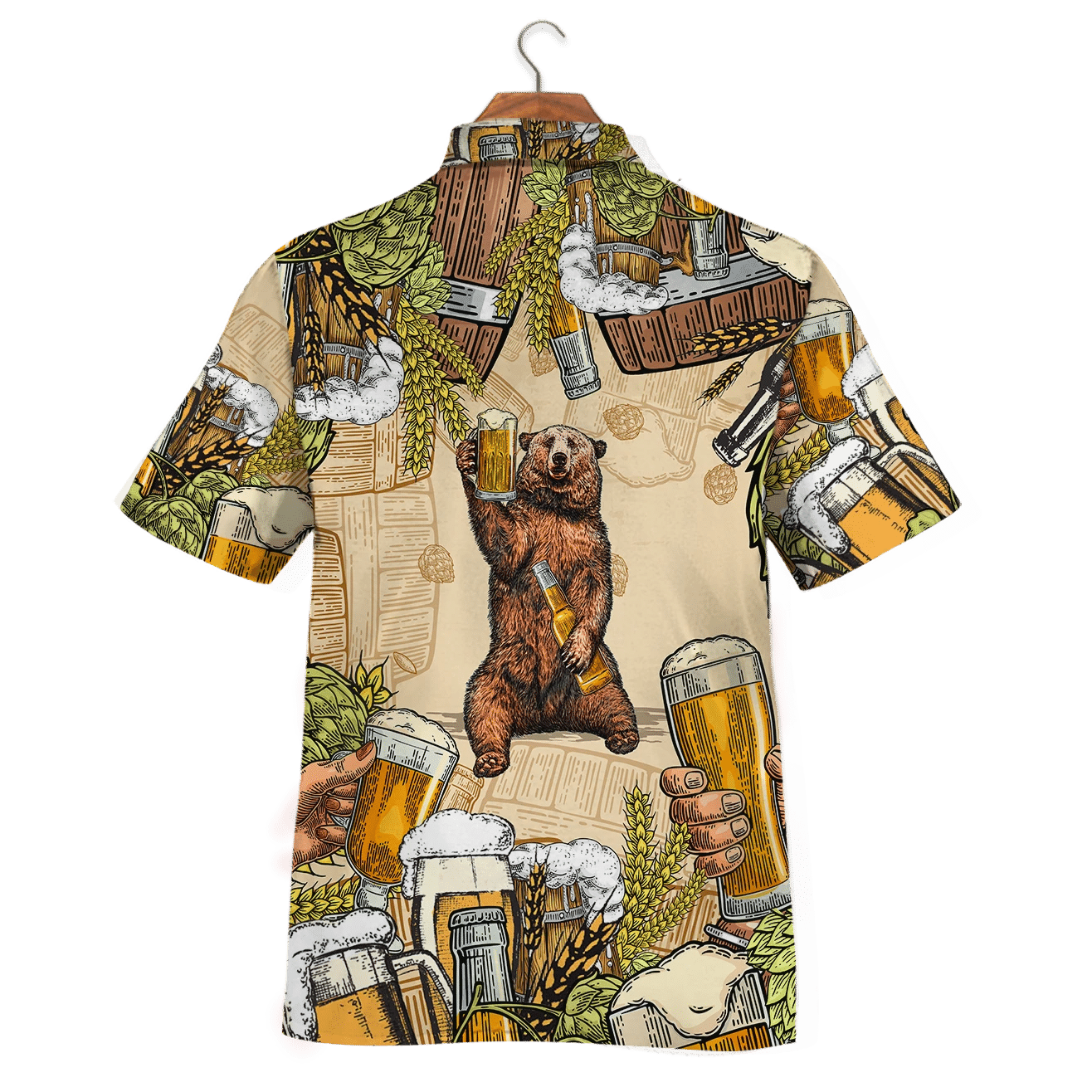 Funny Bear With Beer Party Hawaiian Shirt,Hawaiian Shirt Gift, Christmas Gift