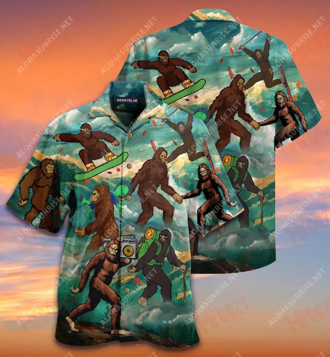 Chonaic Bigfoot Mise Ach Ní chreideann Aon Duine É Léine Haváínis Unisex Muinchille Farraige Na Léinte Haváís is Fearr Patrún Léine Haváís, Bronntanas Léine Haváís, Bronntanas Nollag