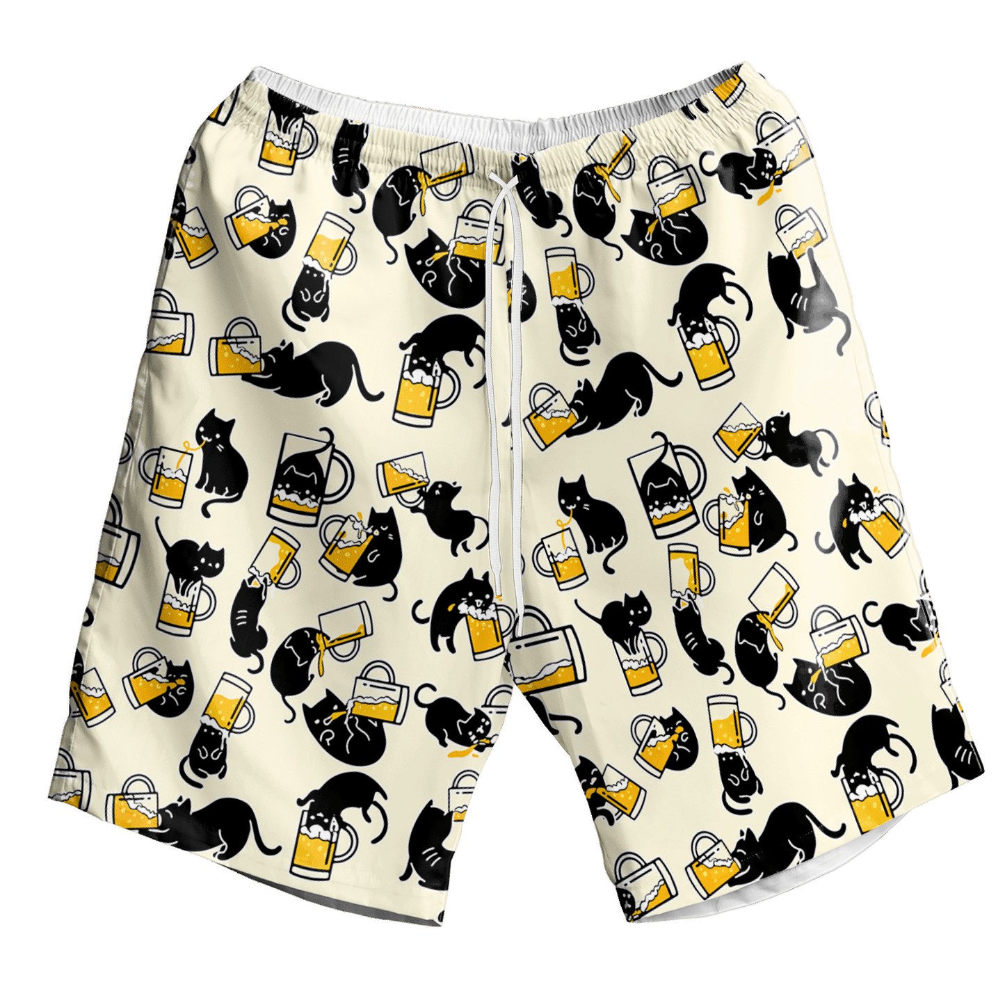 Black Cat Beer Pattern Design Hawaiian Shirt, Hawaiian For Gift