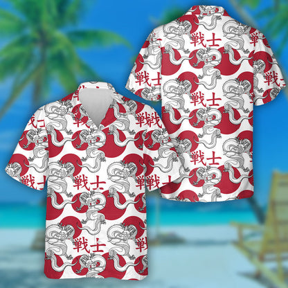 Traditional Asian Japanese Dragon With Text Hawaiian Shirt,Hawaiian Shirt Gift, Christmas Gift